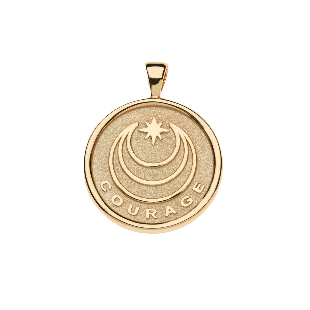 COURAGE Year of the Horse Pendant on 18" Drawn Link Chain