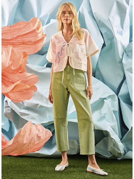 Mallory Jeans | Leaf Green Denim