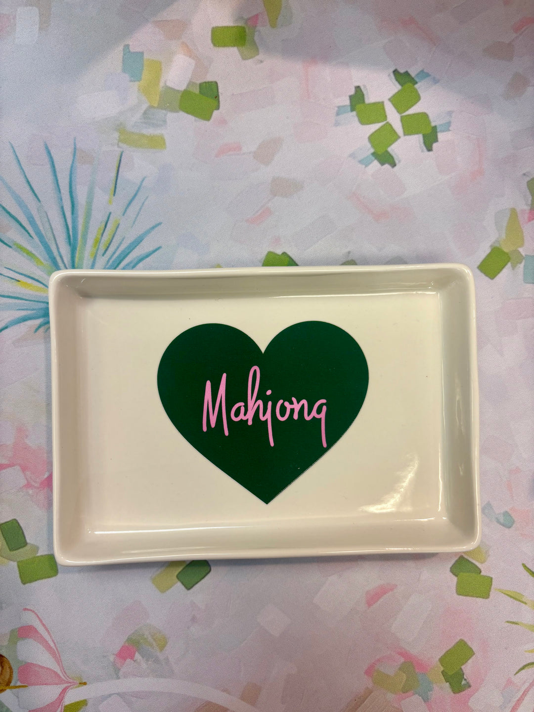 Ceramic Tray Heart Mahjong