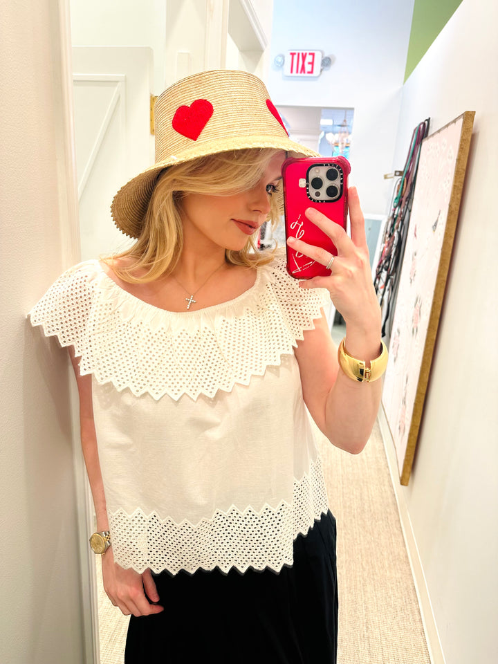 The Westport Top | Honeycomb Eyelet White
