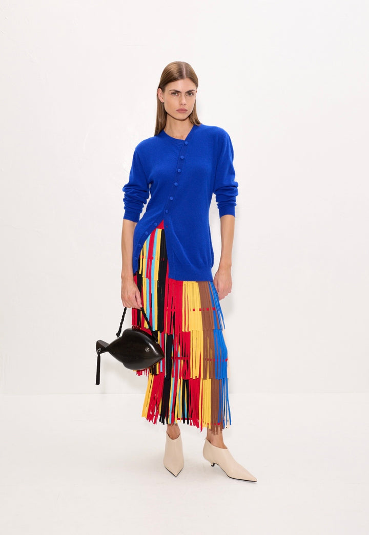 Ada Asymmetrical Cardigan | Cobalt