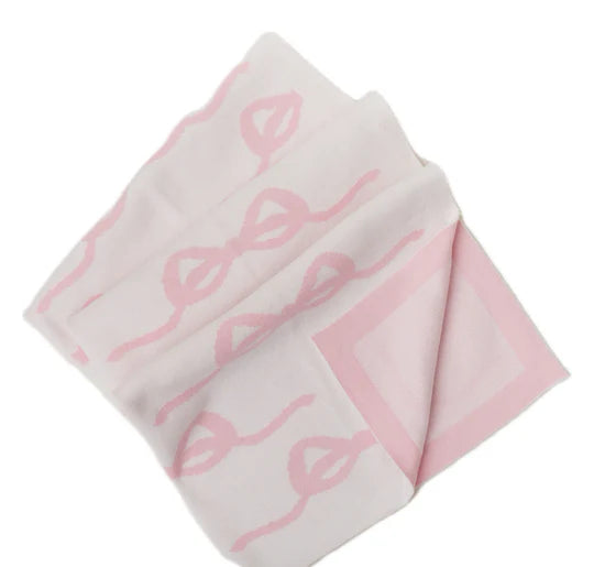 Woven Bow Blanket | Pink