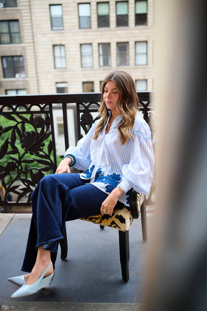 Frankie Blouse | Blue Stripe