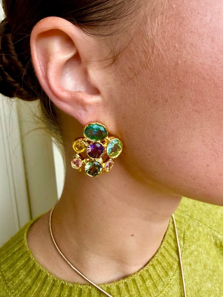 Aura Convertible Cluster Earrings | Multi Gem