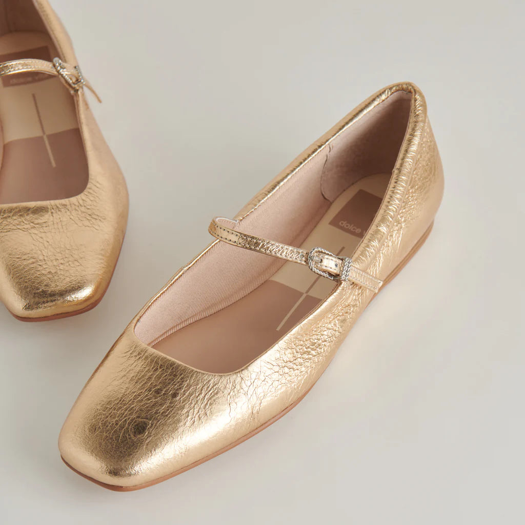 Dolce Vita Reyes Ballet Flats | Gold Distressed