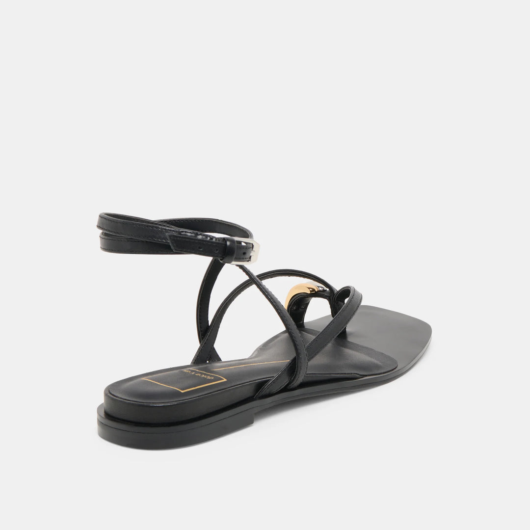 Tyrice Sandal | Black Leather