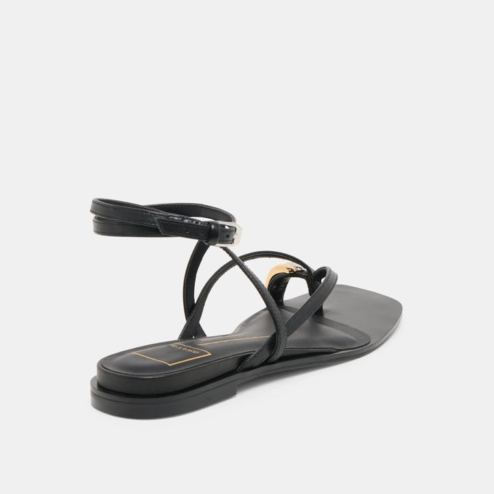 Tyrice Sandal | Black Leather