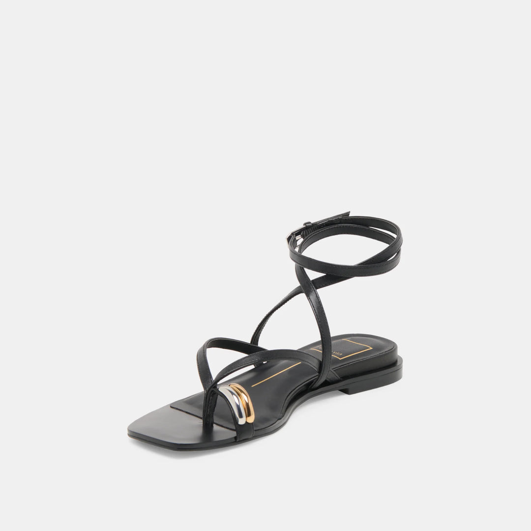 Tyrice Sandal | Black Leather