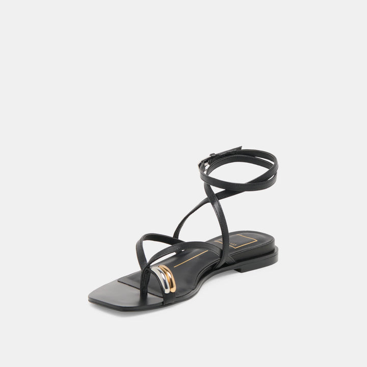 Tyrice Sandal | Black Leather