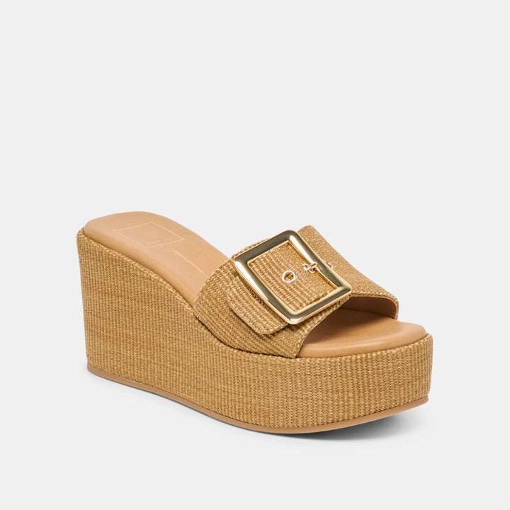 Jilian Wedge | Mocha Raffia