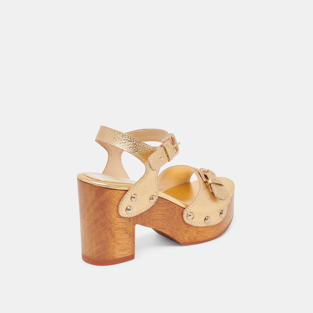 Yandy Heels | Gold Leather