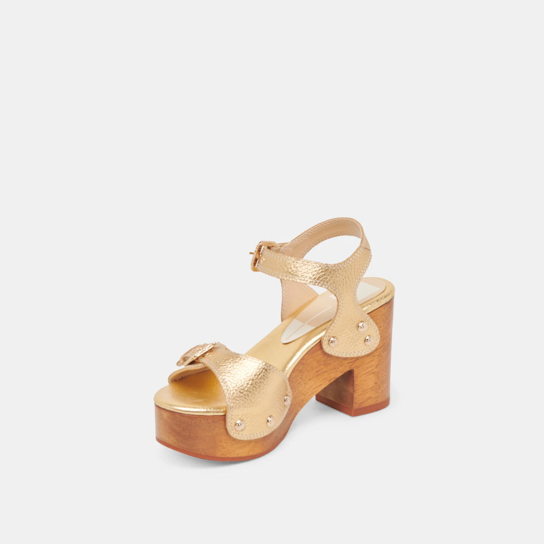 Yandy Heels | Gold Leather
