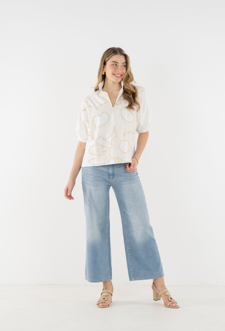 Poppy Top | Beige Bloom