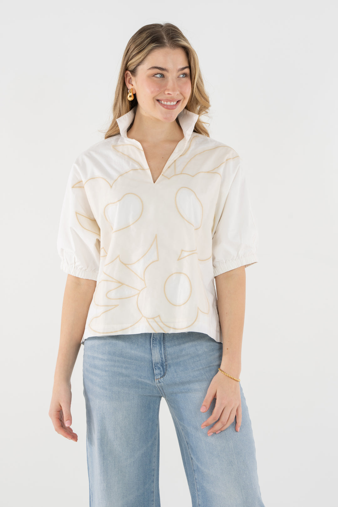 Poppy Top | Beige Bloom
