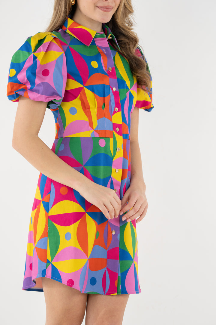 Britt Dress | Floral Prism