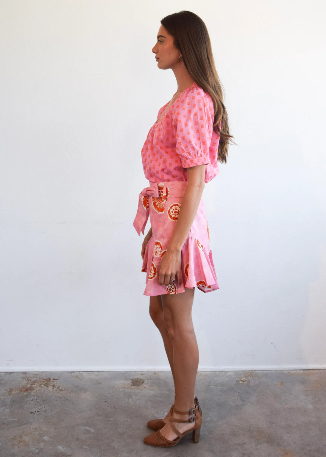 Never A Wallflower Prairie Mini Skirt | Pink and Orange Tie Dye