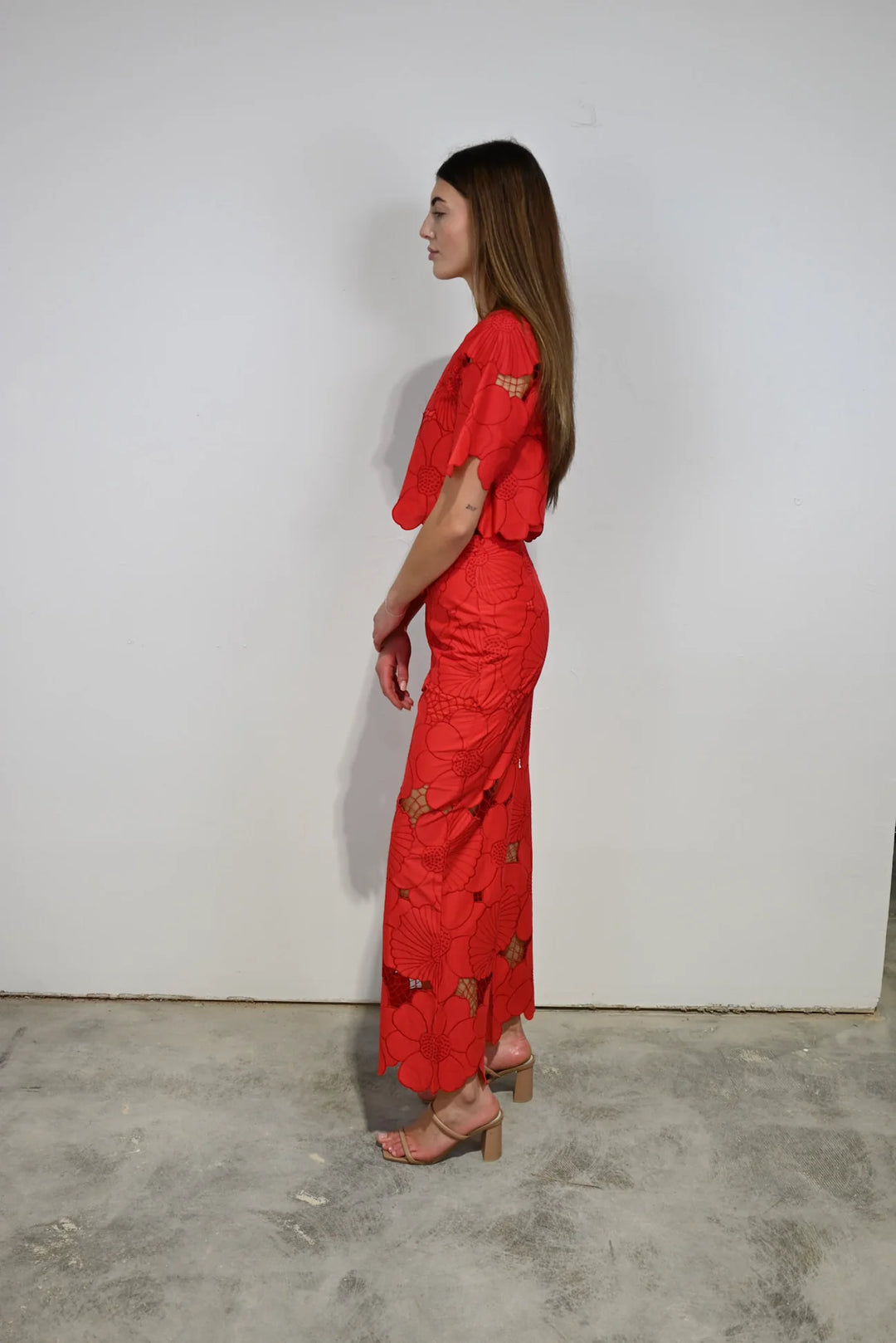 Half Sleeve Crop | Red Floral