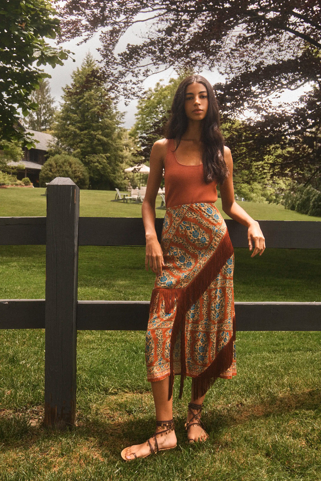 Allyne Skirt | Amber Green Brown