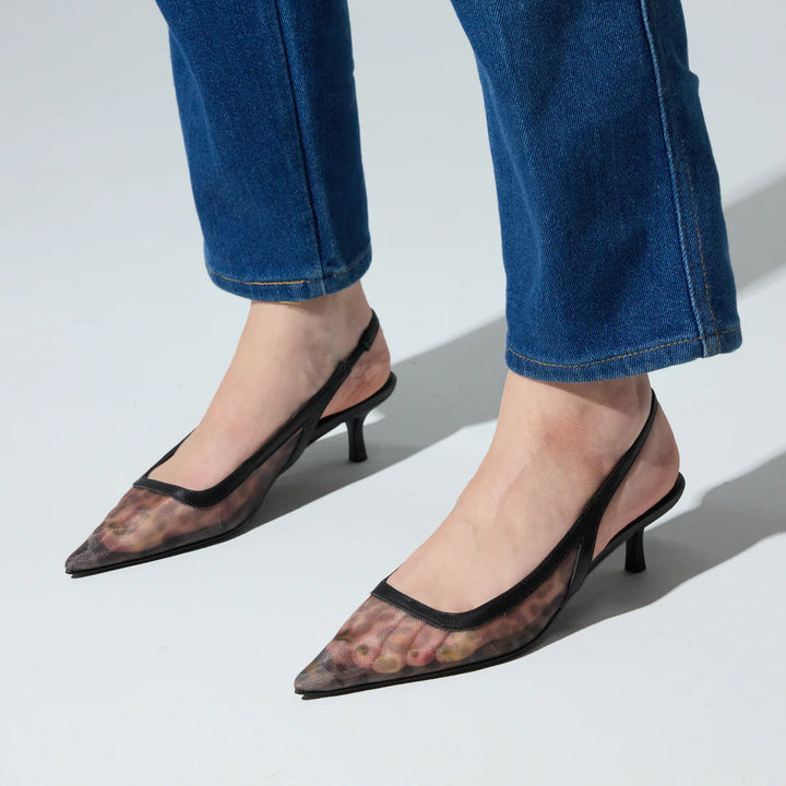 Delilah Slingback | Leopard Mesh