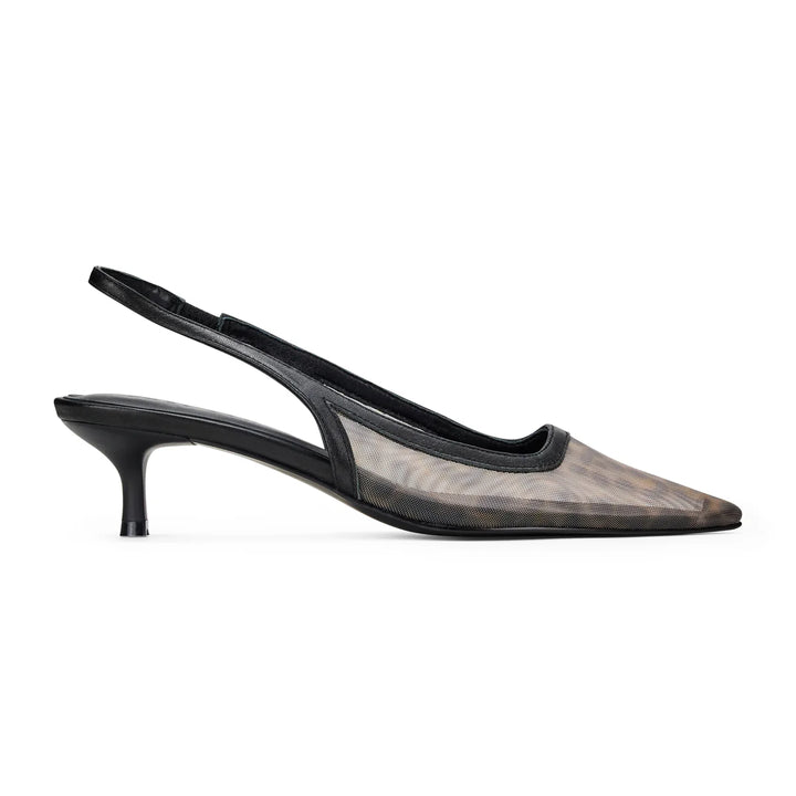 Delilah Slingback | Leopard Mesh