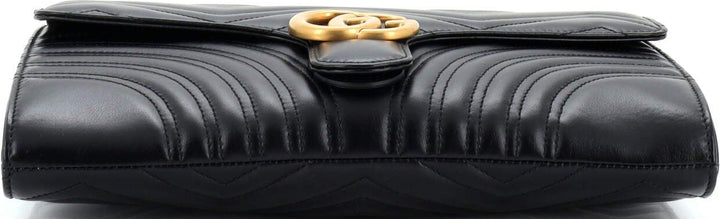 Gucci Calfskin Matelasse GG Marmont Clutch Black