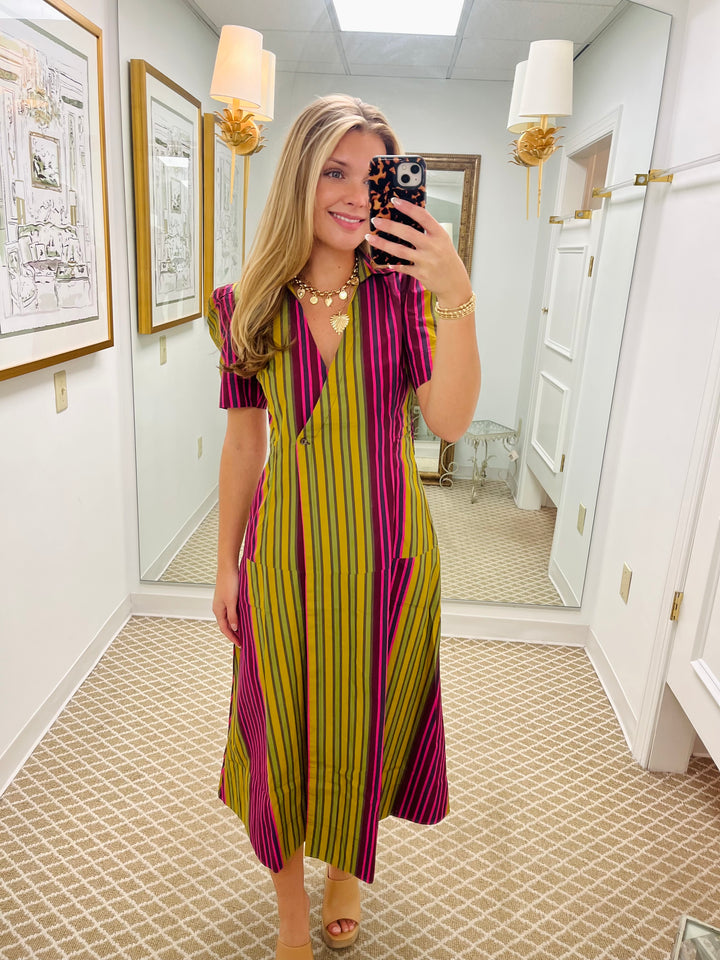 Clark Dress | Wildberry Stripes