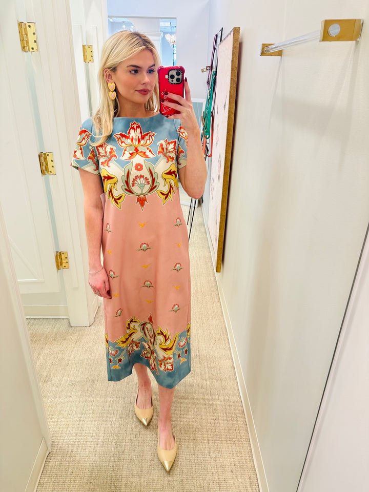 Adria Midi Dress | Pink/Blue