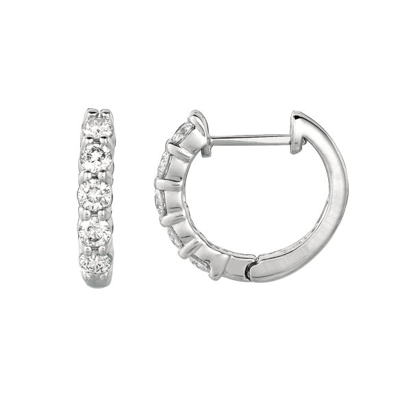 14KT .75 ct Diamond Huggie Hoops