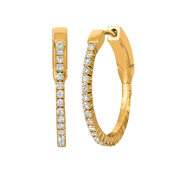 14KT .33 ct Diamond Hoops