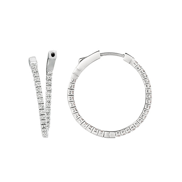 Inside Out Diamond Hoop Earrings 1.02ct