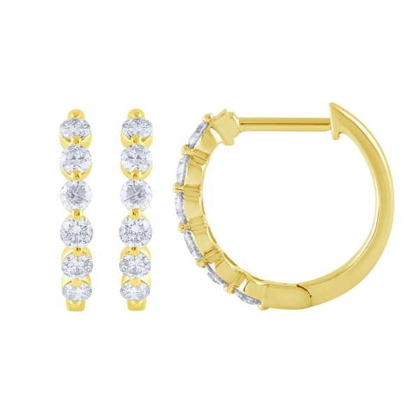 14kt .5ct 6 Diamond Hoops E5760Y