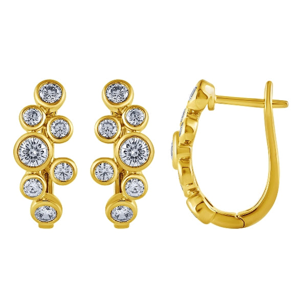 14KT 1 ct Diamond Hoops YG