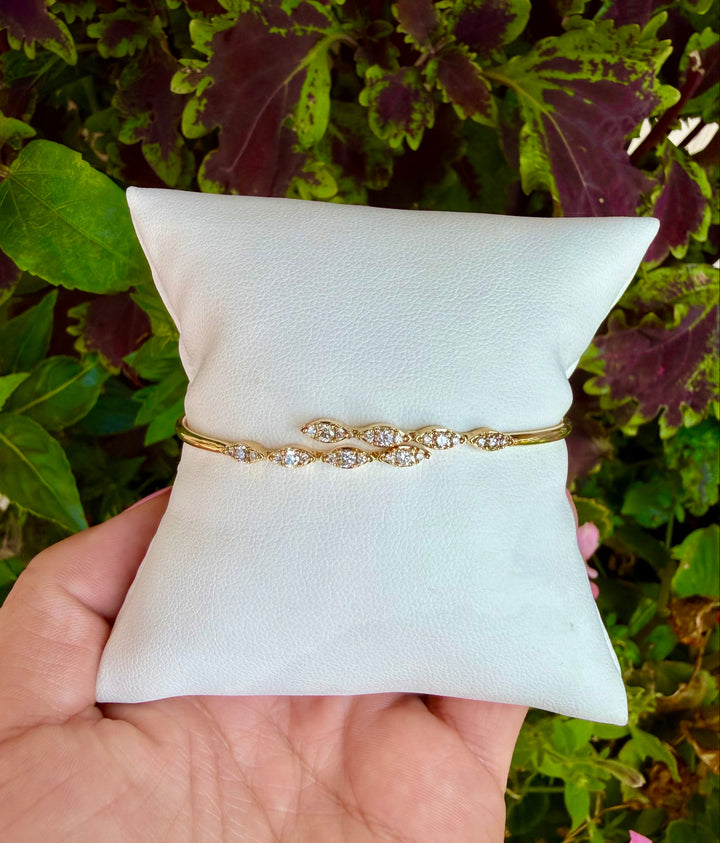 14kt Yellow Gold .50ct Diamond Cuff Bangle
