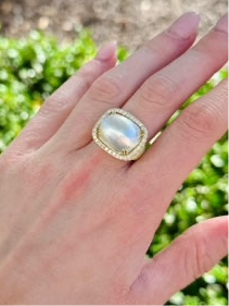 Mabe Pearl and Diamond Ring
