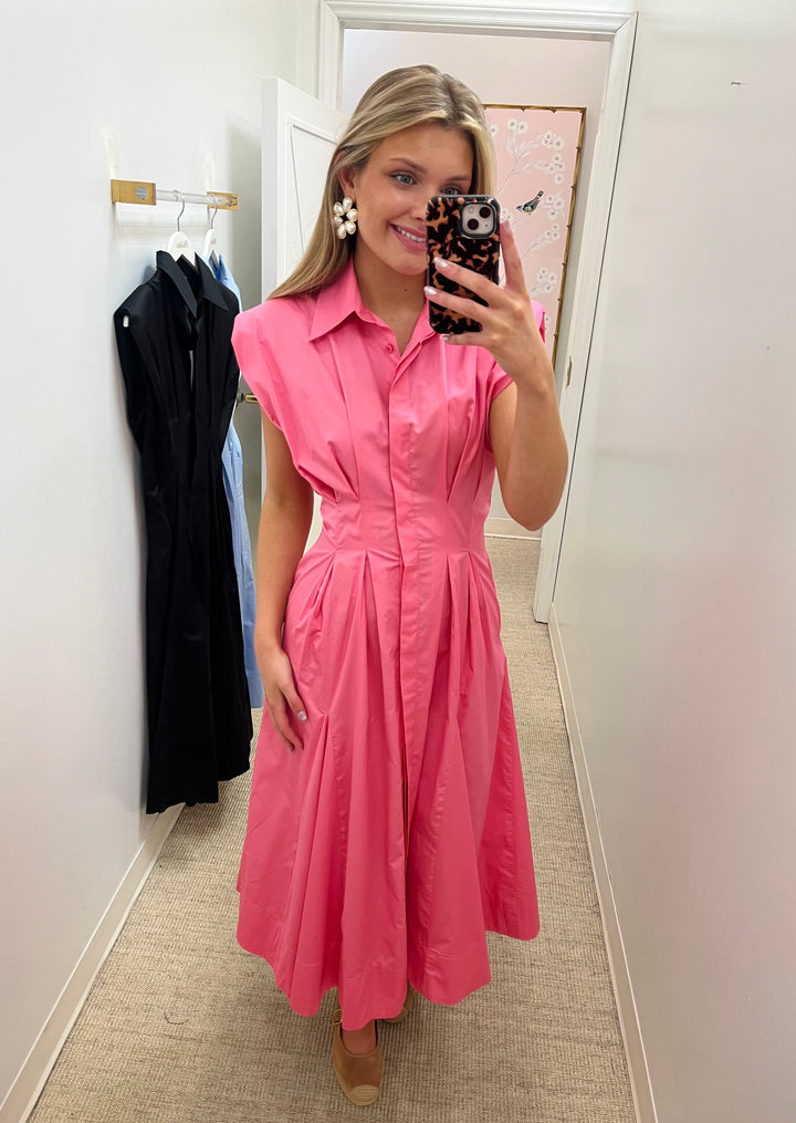 Cosmos A-Line Midi Dress | Pink