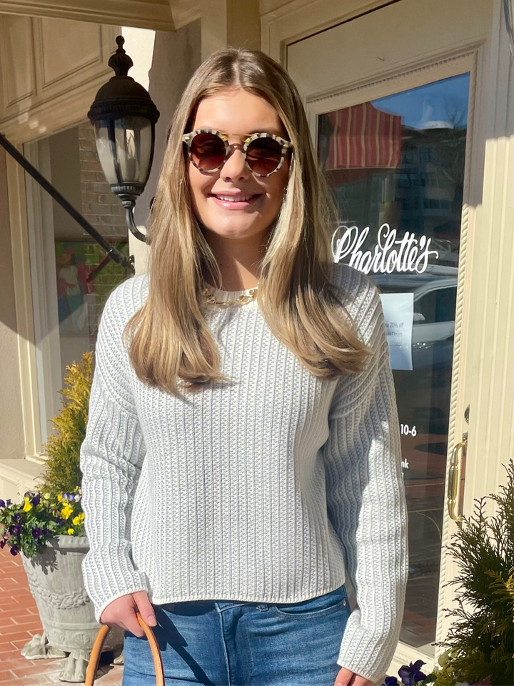 Organic Cotton Two Tone Textured Crew