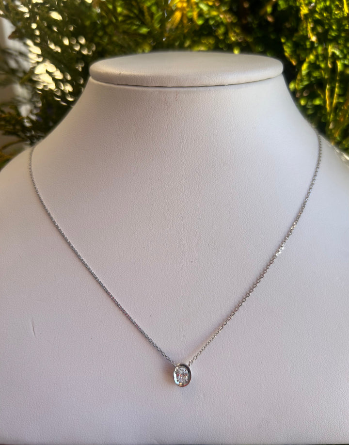 14K W/G 0.22 Dia Necklace
