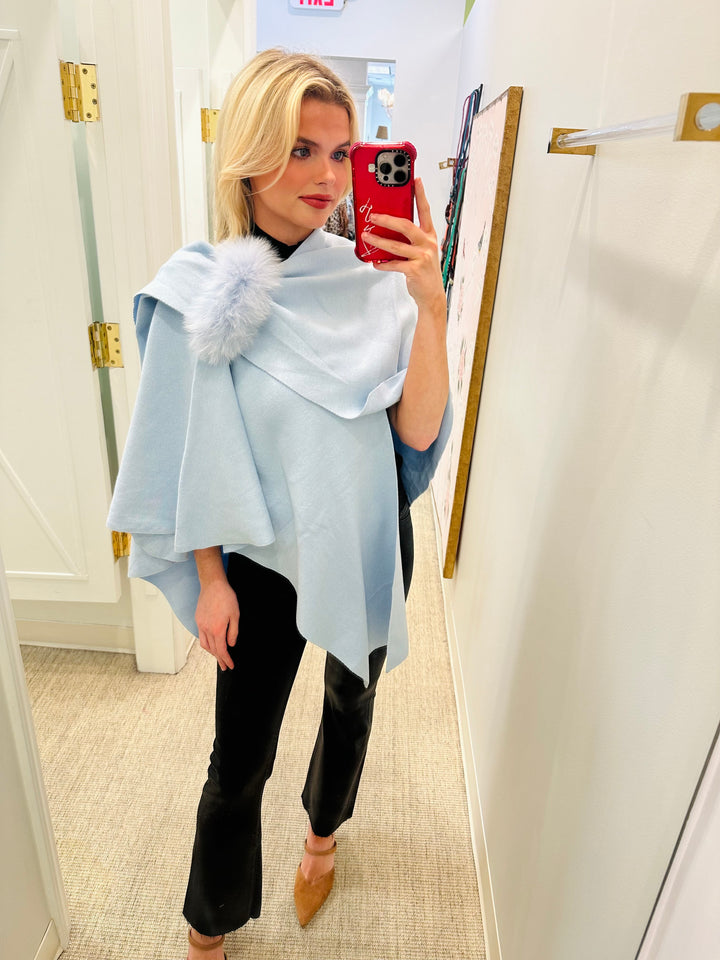 Spring Wrap Sweater With Fox Trim + Colors