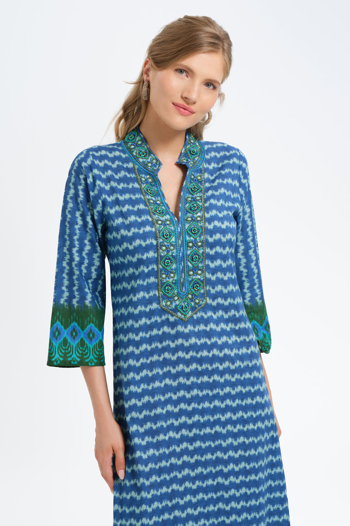 Elise Caftan | Blue Stripe