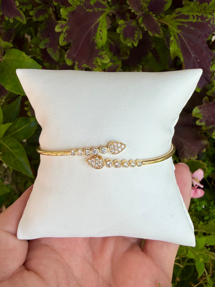 14kt Yellow Gold .50ct Diamond Cuff Bangle