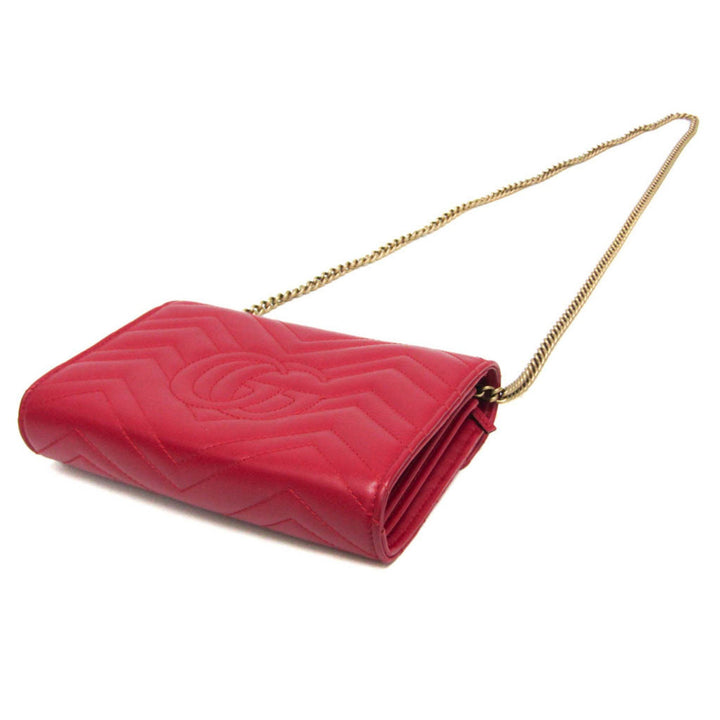Gucci GG Marmont Chain Wallet Matelassé Chevron