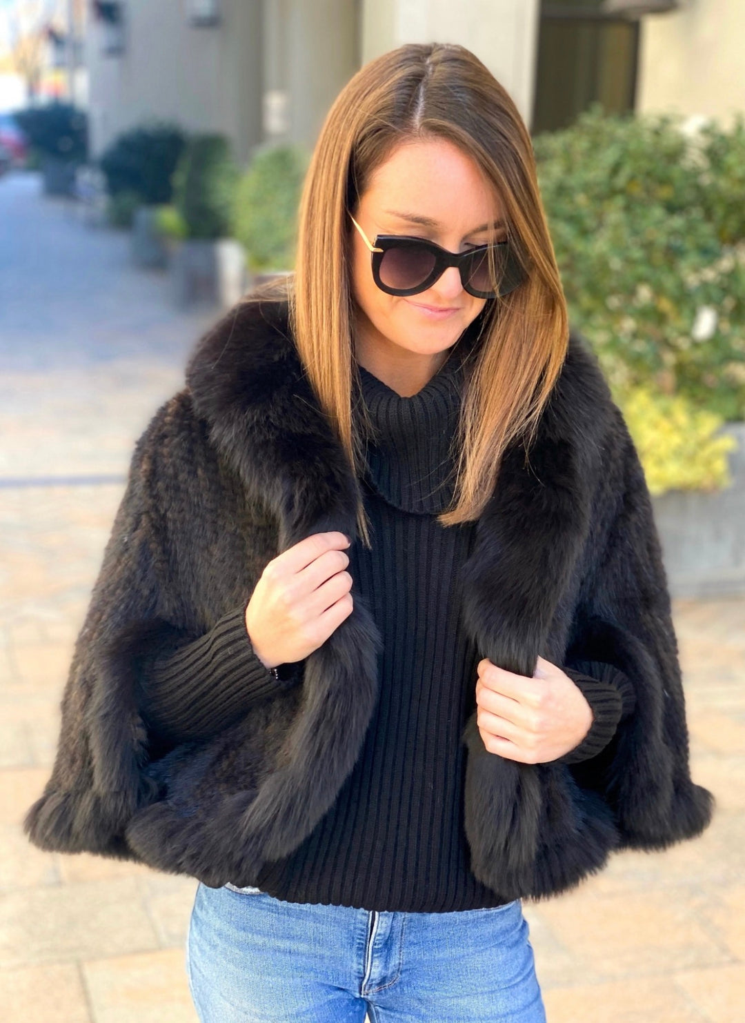 Genuine Mink Cape | Brown