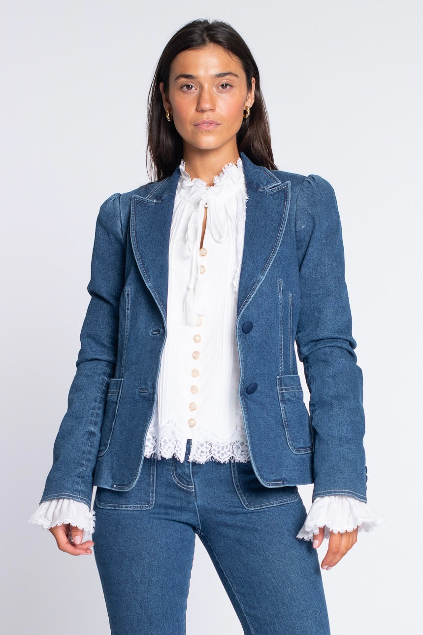 Elizabeth Blazer | Washed Denim