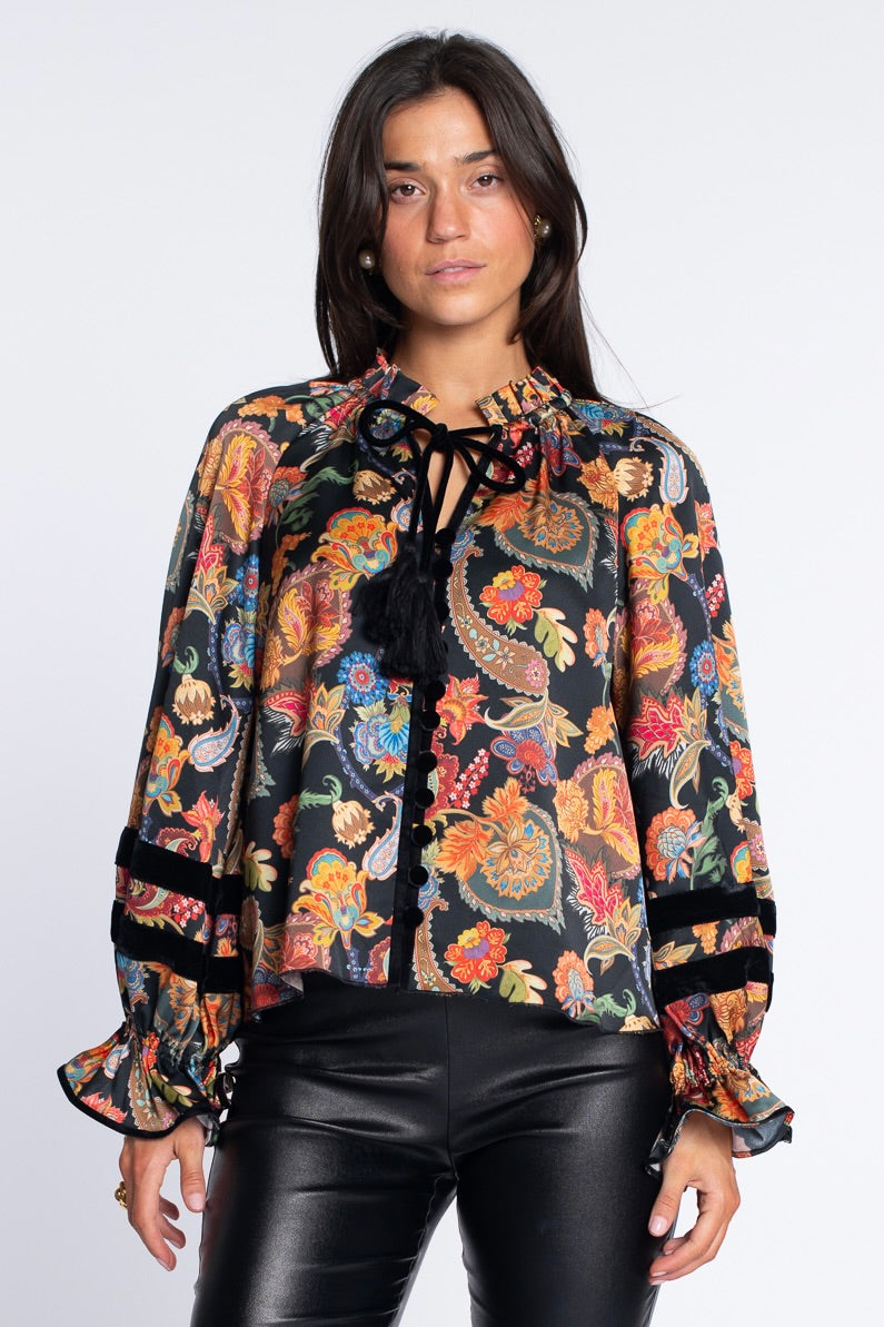 Long Sleeve Kit Top | Paisley