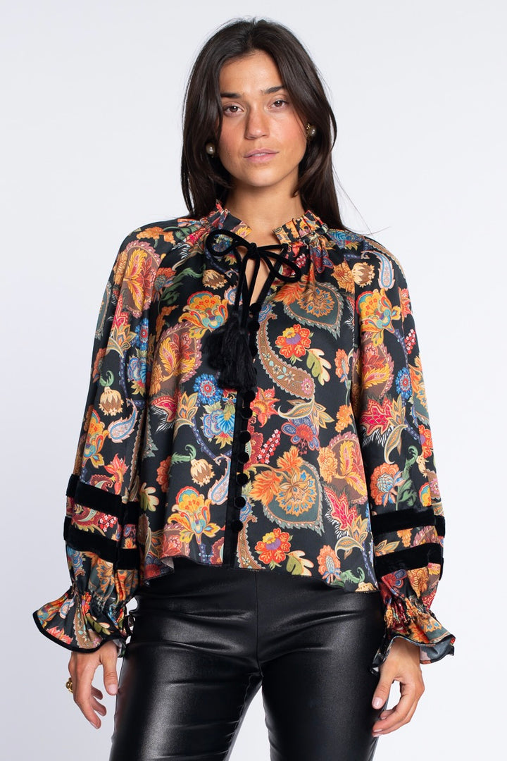 Long Sleeve Kit Top | Paisley