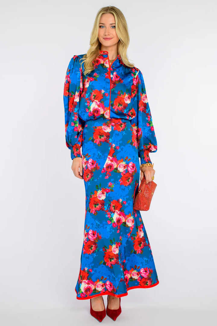 Serena Skirt | Holiday Chintz Teal