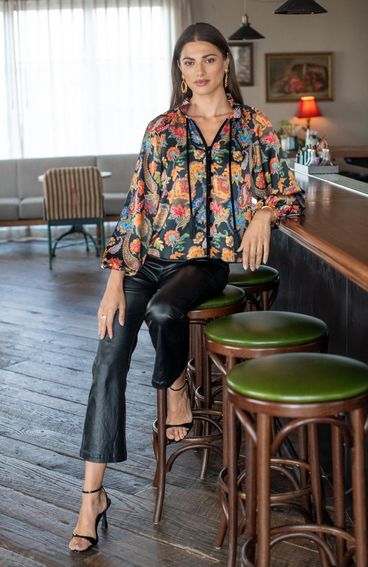 Long Sleeve Kit Top | Paisley
