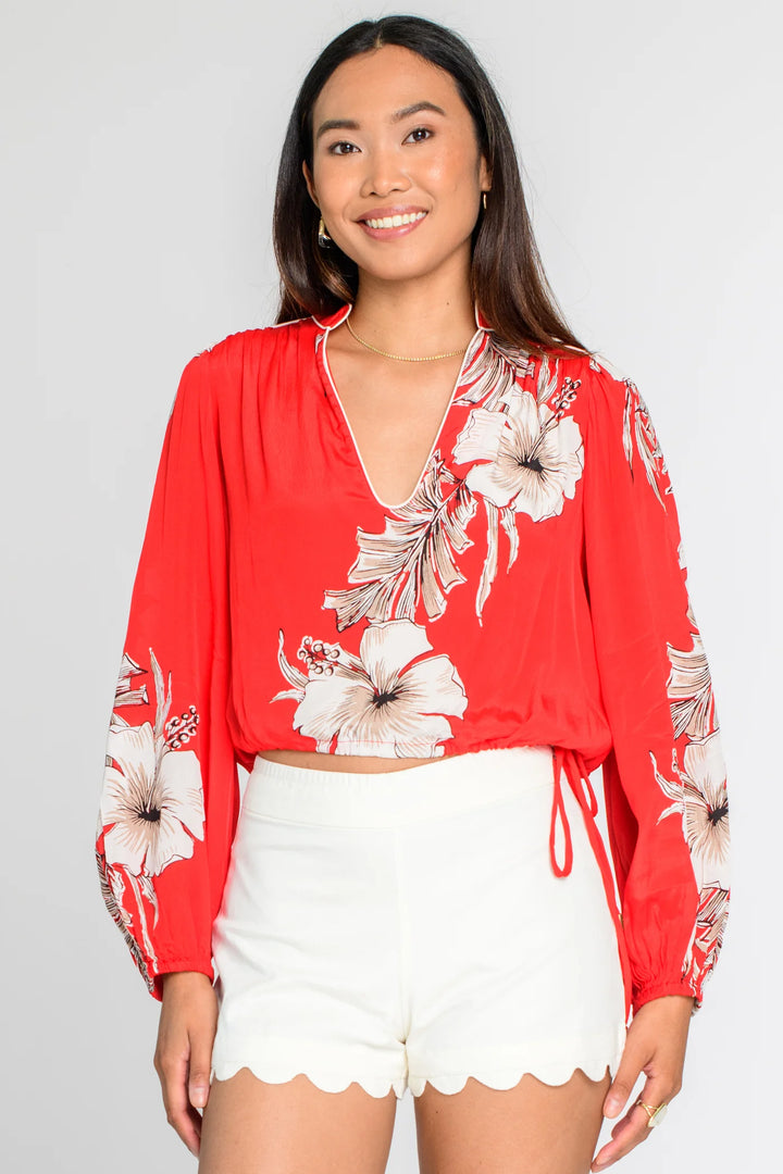 Chrissy Top | Tropicalia Scarlet-Grande