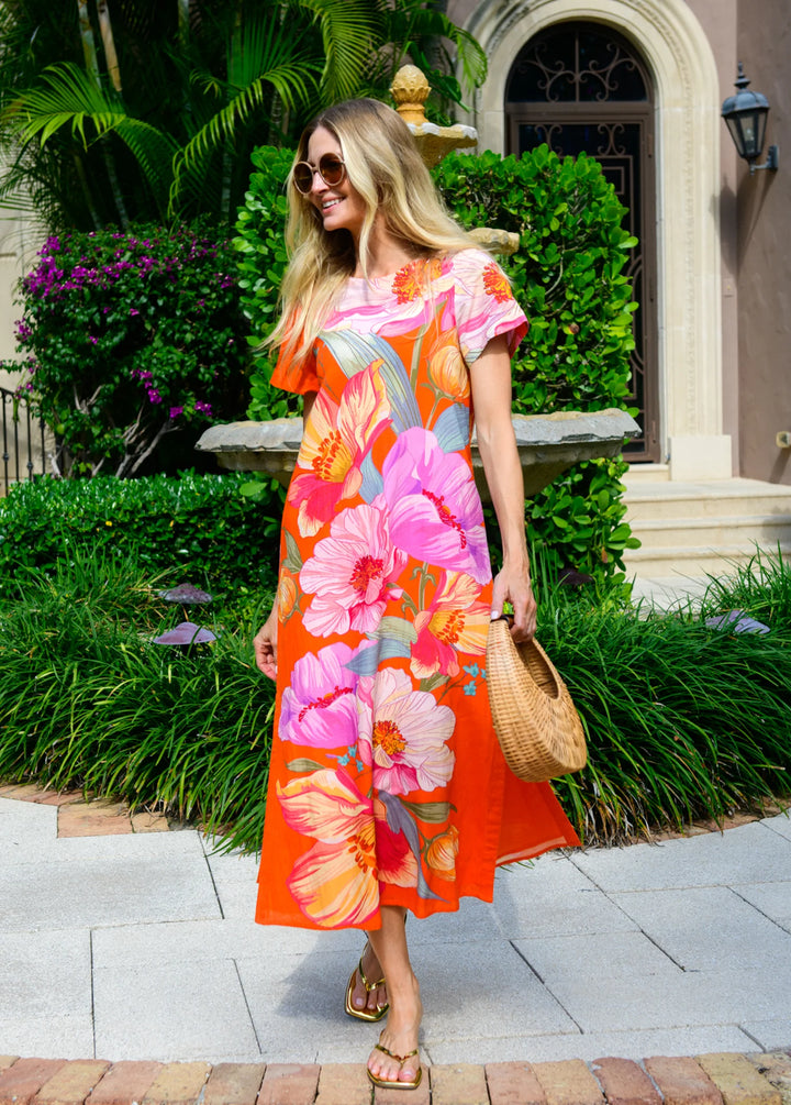 Tess Midi Dress | Sunset Blooms