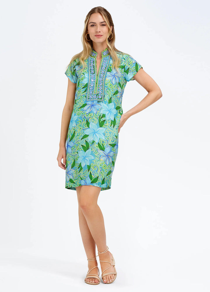 Eli Cap Sleeve Dress | Maui Blue